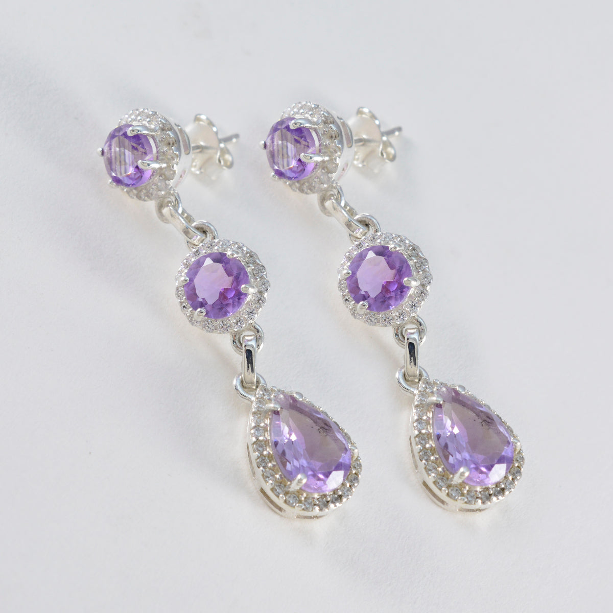 Amethyst-Mexican-Antonia-multiple-Stud-Purple-925-Silver-Earring