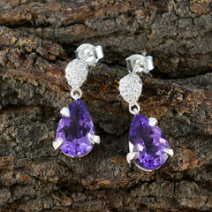 Amethyst-American-Lourdes-Solitaire-Stud-Purple-92.5-Silver-Earring