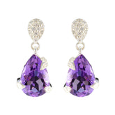 Amethyst-American-Lourdes-Solitaire-Stud-Purple-92.5-Silver-Earring
