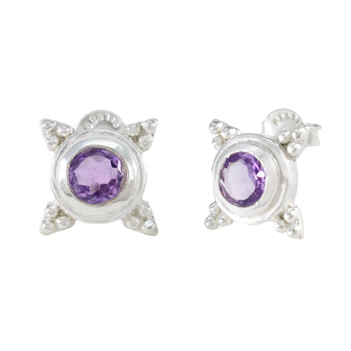 Amethyst-Japanischer-Lourdes-Solitär-Ohrhänger-Lila-92,5-Silber