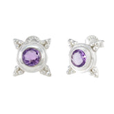 Amethyst-Japanese-Lourdes-Solitaire-Dangle-Purple-92.5-Silver-Earring