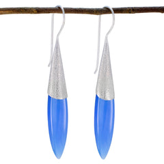 Chalcedony-Mexican-Ha-eun-Solitaire-Dangle-Blue-925-Silver-Earring