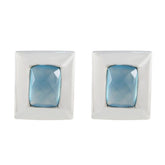 Blue-Chalcedony-Spanish-Laura-Solitaire-Stud-Blue-Sterling-Silver-Earring