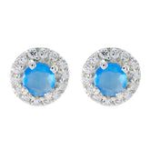Blue-Chalcedony-Spanish-Joaquina-multiple-Stud-Blue-925-Silver-Earring