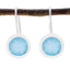 Chalcedony-Egyptian-Aria-Solitaire-Dangle-Blue-Sterling-Silver-Earring