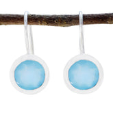 Chalcedony-Egyptian-Aria-Solitaire-Dangle-Blue-Sterling-Silver-Earring