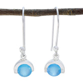 Blue-Chalcedony-Spanish-Aisha-Solitaire-Dangle-Blue-Sterling-Silver-Earring