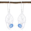 Chalcedony-African-Nora-Solitaire-Dangle-Blue-Sterling-Silver-Earring