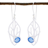 Chalcedony-African-Nora-Solitaire-Dangle-Blue-Sterling-Silver-Earring
