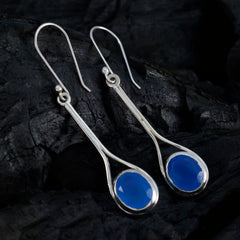 Blue-Chalcedony-Japanese-Micaela-Solitaire-Dangle-Blue-Sterling-Silver-Earring