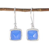 Blue-Chalcedony-Moroccan-Hua-Solitaire-Dangle-Blue-92.5-Silver-Earring