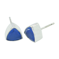 Blue-Chalcedony-Spanish-Paula-Solitaire-Stud-Blue-Sterling-Silver-Earring