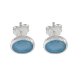 Blue-Chalcedony-American-Hana-Solitaire-Stud-Blue-92.5-Silver-Earring