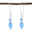 Blue-Chalcedony-Mexican-Lucia-Toi-et-Moi-Dangle-Blue-925-Silver-Earring