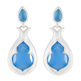 Blue-Chalcedony-Moroccan-Ella-Toi-et-Moi-Stud-Blue-92.5-Silver-Earring