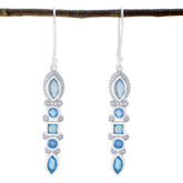 Blue-Chalcedony-Russian-Sara-multiple-Dangle-Blue-925-Silver-Earring