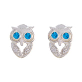 Blue-Topaz-CZ-Japanese-Giulia-multiple-Stud-Blue-925-Sterling-Silver-Earring
