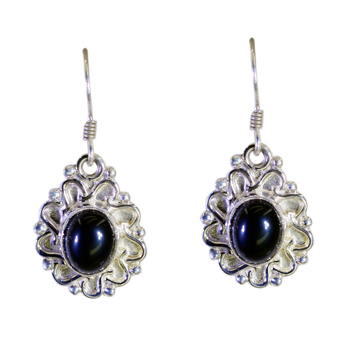 Black-Onyx-Turkish-Camilla-multiple-Dangle-Black-925-Silver-Earring