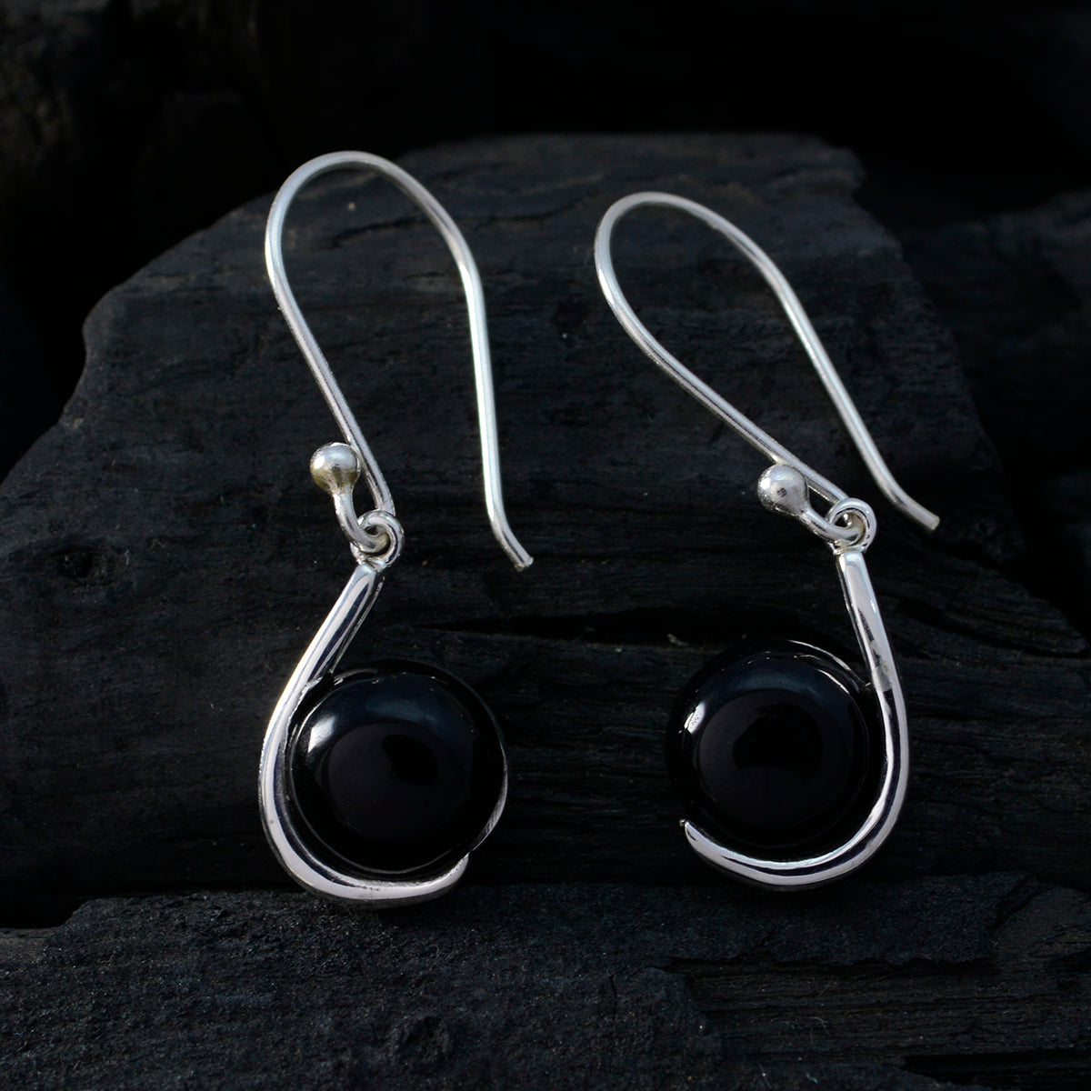 Black-Onyx-Russian-Emilia-Solitaire-Dangle-Black-Sterling-Silver-Earring
