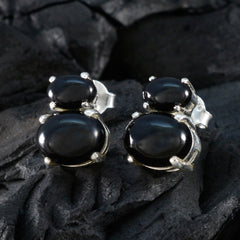 Black-Onyx-Australian-Pilar-Toi-et-Moi-Stud-Black-92.5-Silver-Earring