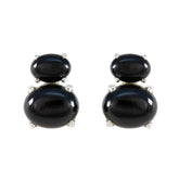 Black-Onyx-Australian-Pilar-Toi-et-Moi-Stud-Black-92.5-Silver-Earring