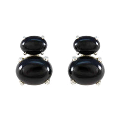 Black-Onyx-Australian-Pilar-Toi-et-Moi-Stud-Black-92.5-Silver-Earring
