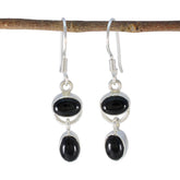 Black-Onyx-Japanese-Micaela-multiple-Dangle-Black-Silver-Earring