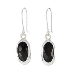 Black-Onyx-African-Ines-Solitaire-Dangle-Black-Silver-Earring