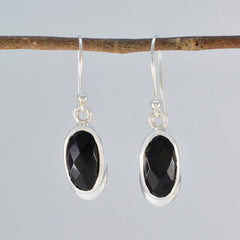 Black-Onyx-African-Ines-Solitaire-Dangle-Black-Silver-Earring