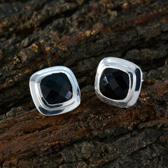 Black-Onyx-African-Teresa-Solitaire-Stud-Black-Silver-Earring