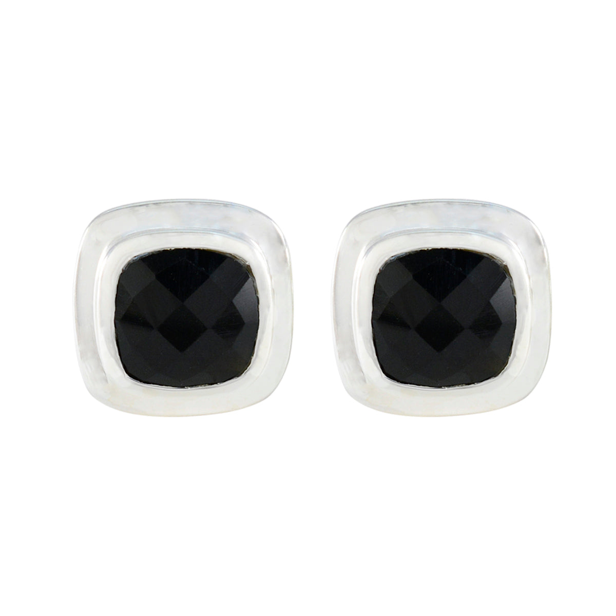Black-Onyx-African-Teresa-Solitaire-Stud-Black-Silver-Earring