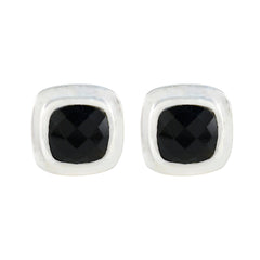 Black-Onyx-African-Teresa-Solitaire-Stud-Black-Silver-Earring