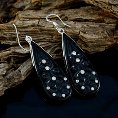 Black-Onyx-Indian-Angel-multiple-Dangle-Black-92.5-Silver-Earring