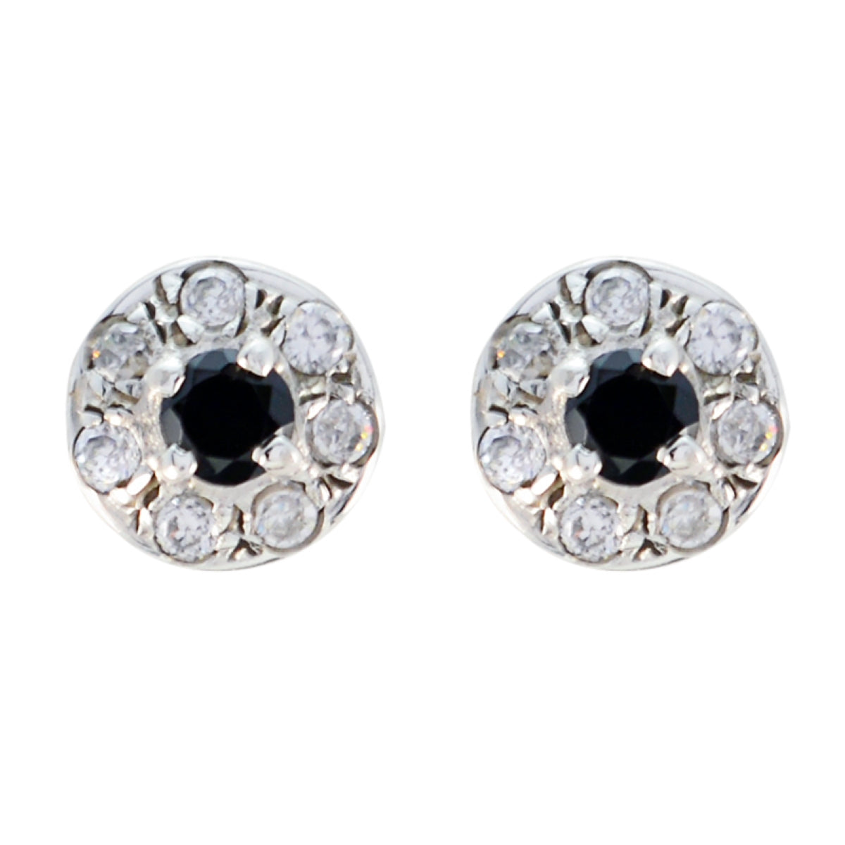Black-Onyx-Middle-Eastern-Carolina-multiple-Stud-Black-Silver-Earring