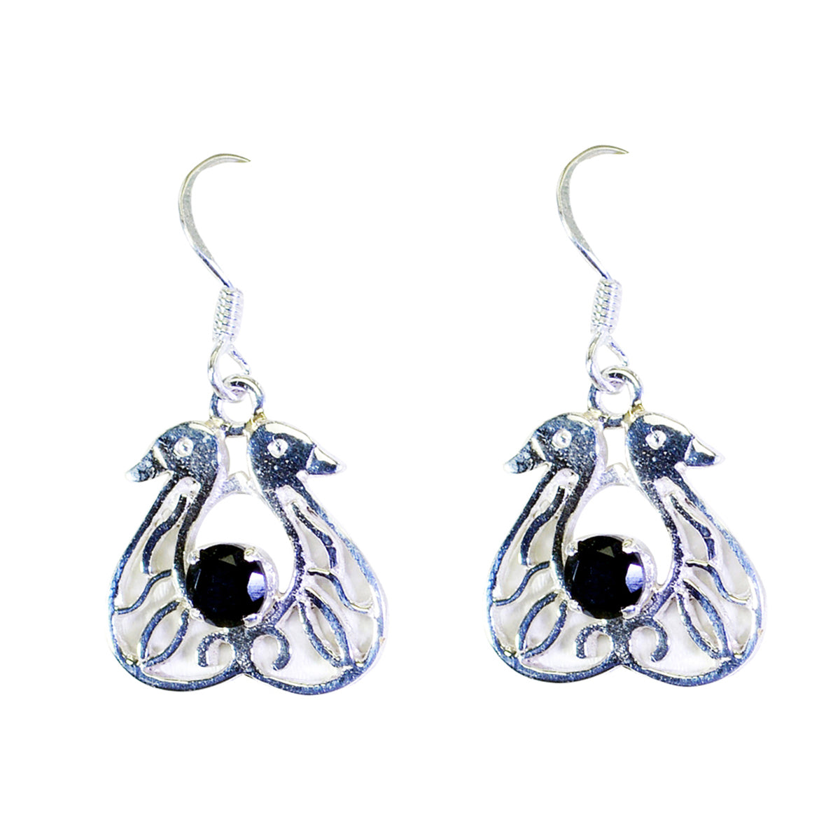 Black-Onyx-Turkish-Maya-Solitaire-Dangle-Black-925-Silver-Earring