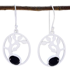 Black-Onyx-American-Scarlett-Solitaire-Dangle-Black-Silver-Earring