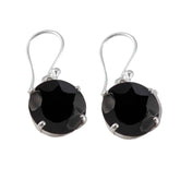Black-Onyx-Italian-Stella-Solitaire-Dangle-Black-Silver-Earring