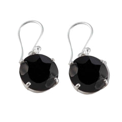 Black-Onyx-Italian-Stella-Solitaire-Dangle-Black-Silver-Earring