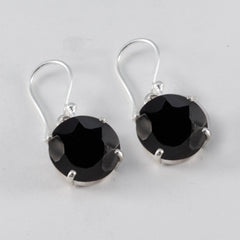 Black-Onyx-Italian-Stella-Solitaire-Dangle-Black-Silver-Earring
