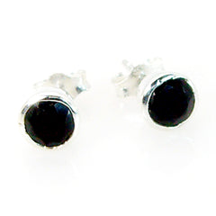Black-Onyx-Korean-Seo-yeon-Solitaire-Stud-Black-925-Sterling-Silver-Earring