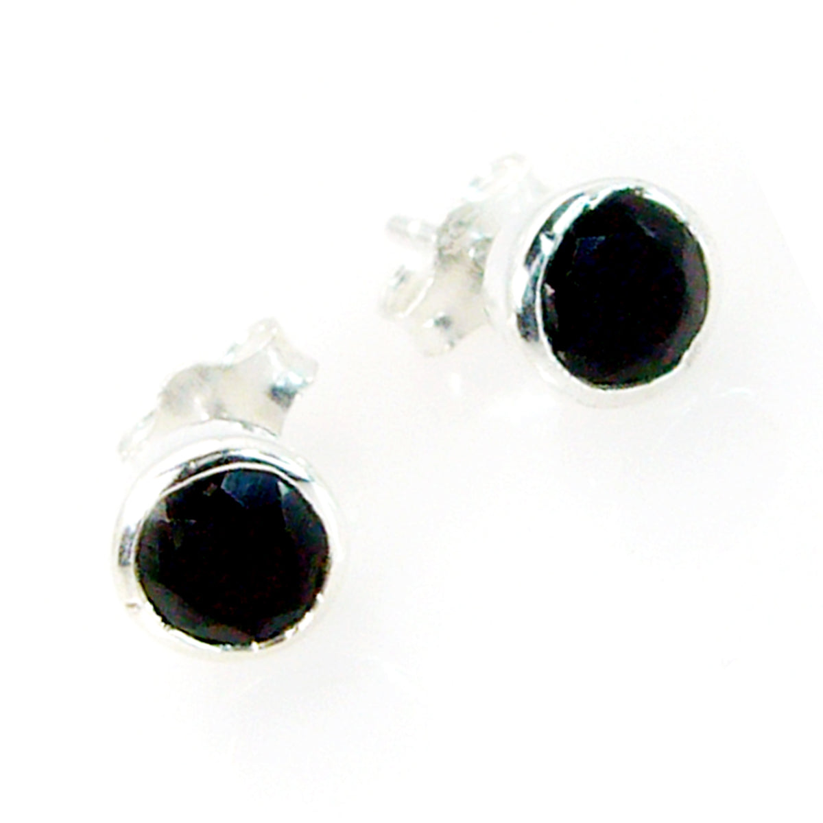 Black-Onyx-Korean-Seo-yeon-Solitaire-Stud-Black-925-Sterling-Silver-Earring