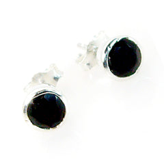 Black-Onyx-Korean-Seo-yeon-Solitaire-Stud-Black-925-Sterling-Silver-Earring