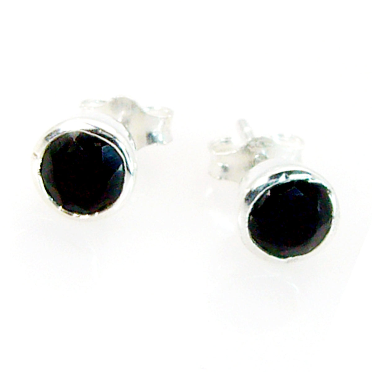 Black-Onyx-Korean-Seo-yeon-Solitaire-Stud-Black-925-Sterling-Silver-Earring