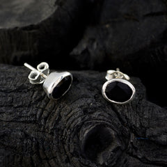 Black-Onyx-Russian-Aiko-Solitaire-Stud-Black-92.5-Silver-Earring