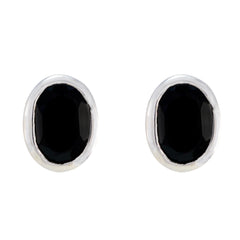 Black-Onyx-Russian-Aiko-Solitaire-Stud-Black-92.5-Silver-Earring