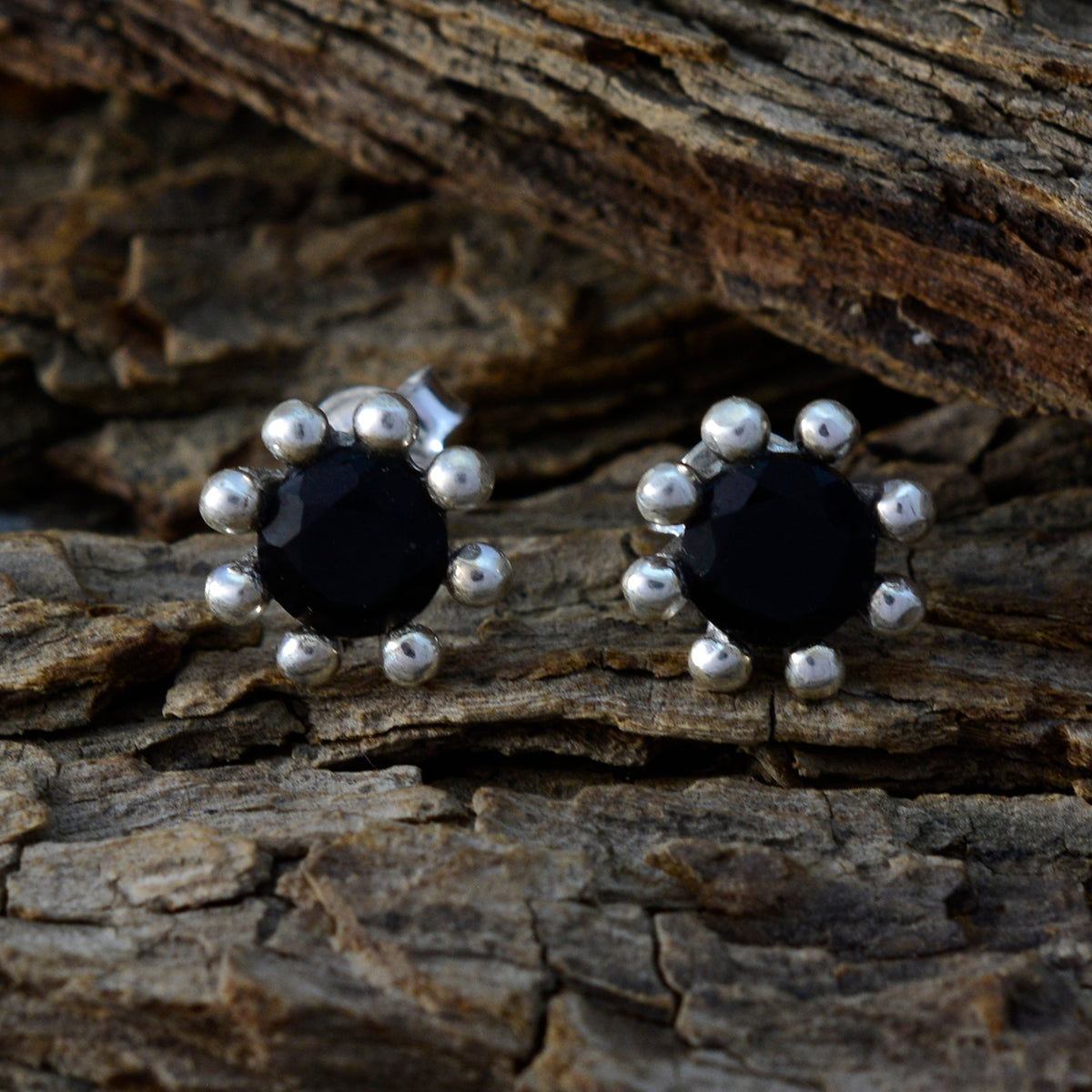 Black-Onyx-Egyptian-Dayana-Solitaire-Stud-Black-925-Sterling-Silver-Earring