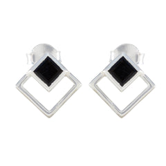 Black-Onyx-Japanese-Yuna-Solitaire-Stud-Black-925-Silver-Earring
