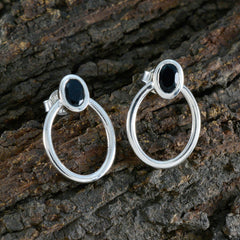 Black-Onyx-Middle-Eastern-Nora-Solitaire-Stud-Black-Silver-Earring