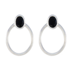 Black-Onyx-Middle-Eastern-Nora-Solitaire-Stud-Black-Silver-Earring