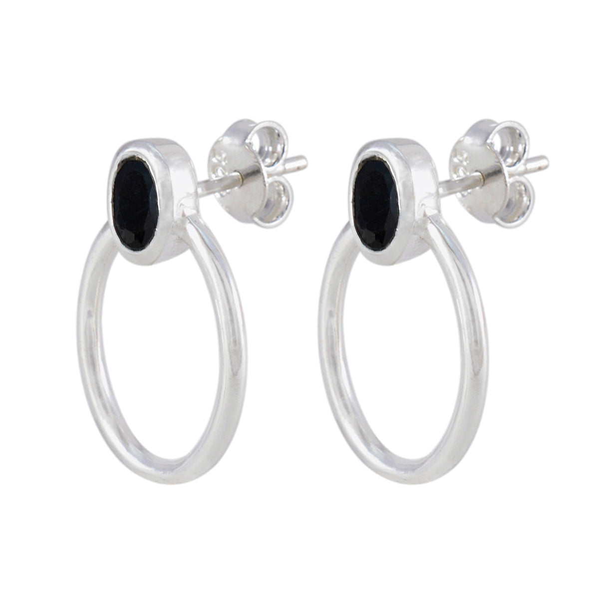 Black-Onyx-Middle-Eastern-Nora-Solitaire-Stud-Black-Silver-Earring